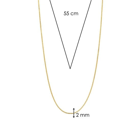 Basic Box Chain Necklace, 55cm.