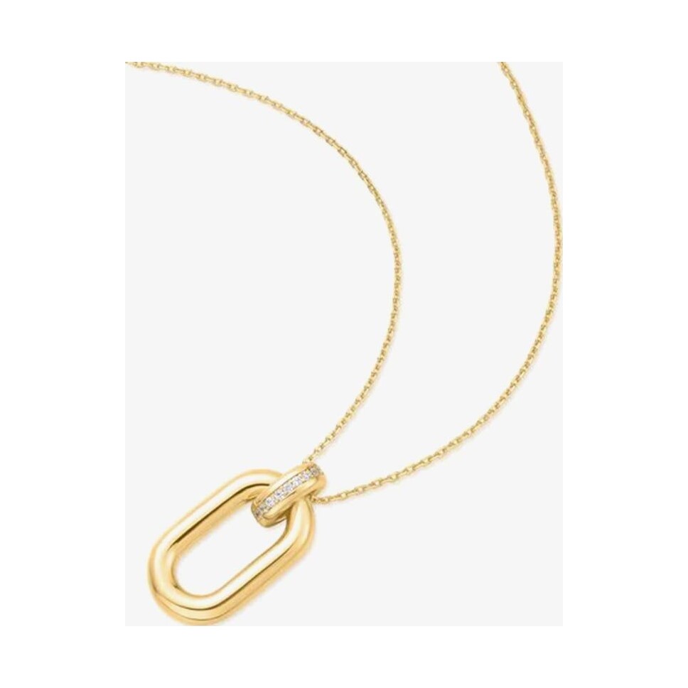 Gold Oval Hoop Pendant Necklace