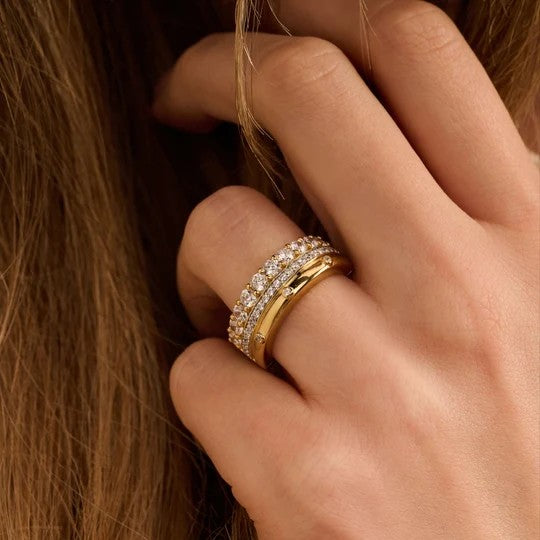 Classic Layered Zirconia Ring - M model, size 56