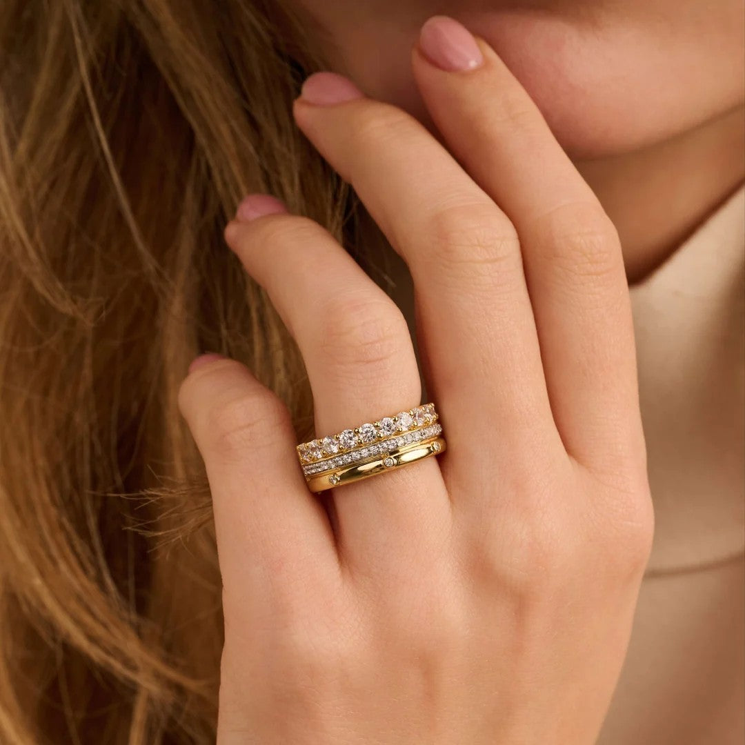 Classic Layered Zirconia Ring - M model, size 56