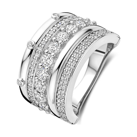 Classic Layered Zirconia Ring - L model, size 58.