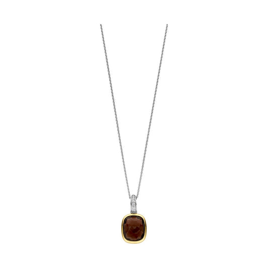 Smokey Brown Cushion Necklace with pendant