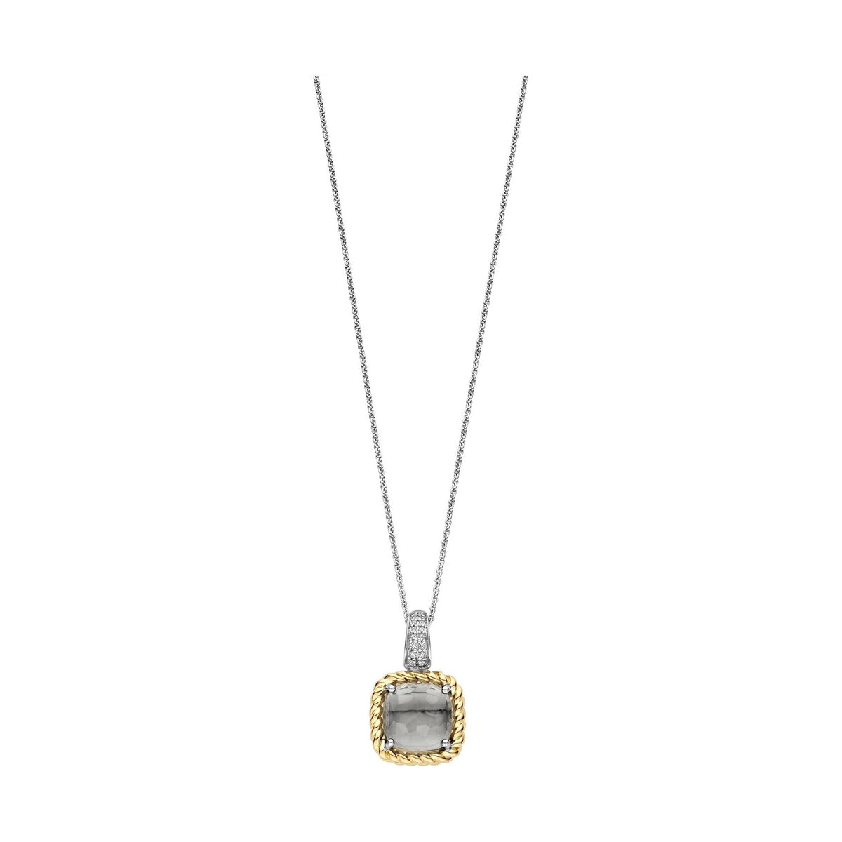 Grey Zirconia Cushion Necklace with pendant