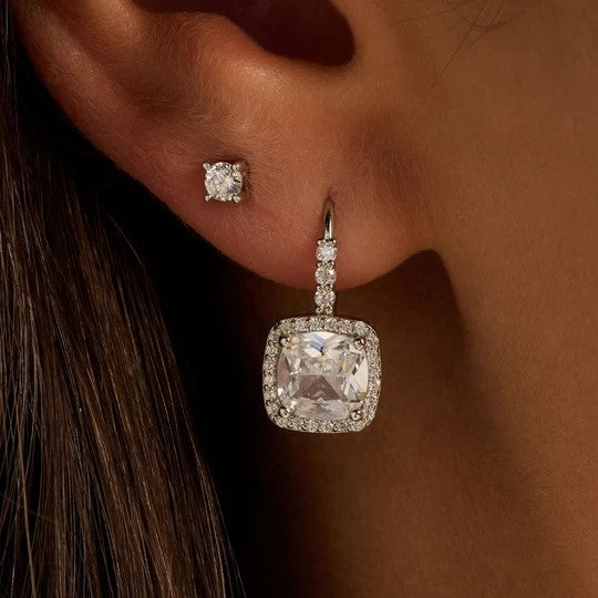 Classic Square Zirconia Hoops