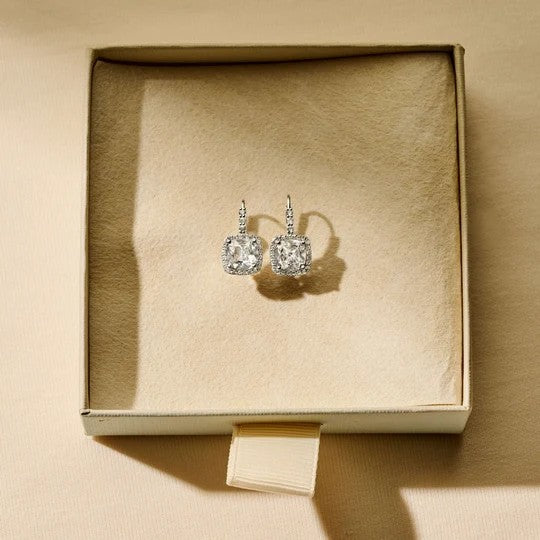Classic Square Zirconia Hoops