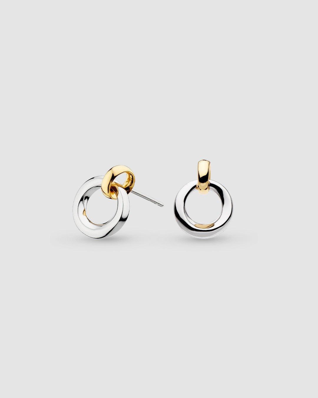 Bevel Cirque Link Golden Stud Earrings