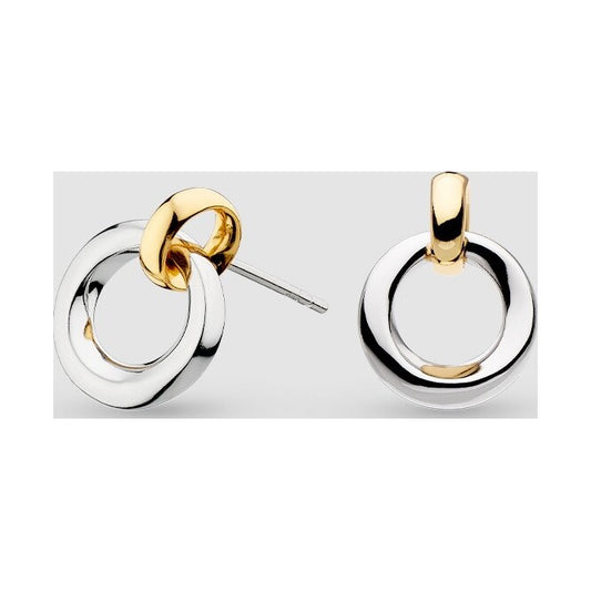 Bevel Cirque Link Golden Stud Earrings