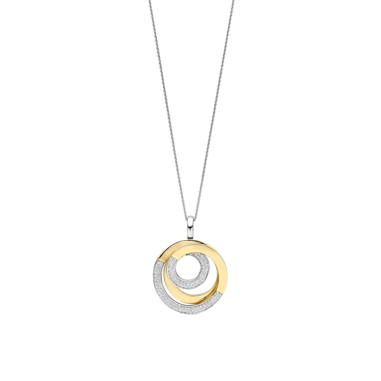Sculptural Twisted Zirconia Necklace with pendant
