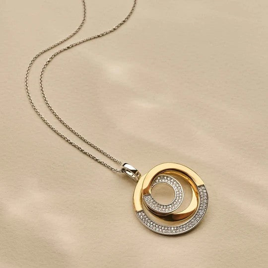 Sculptural Twisted Zirconia Necklace with pendant