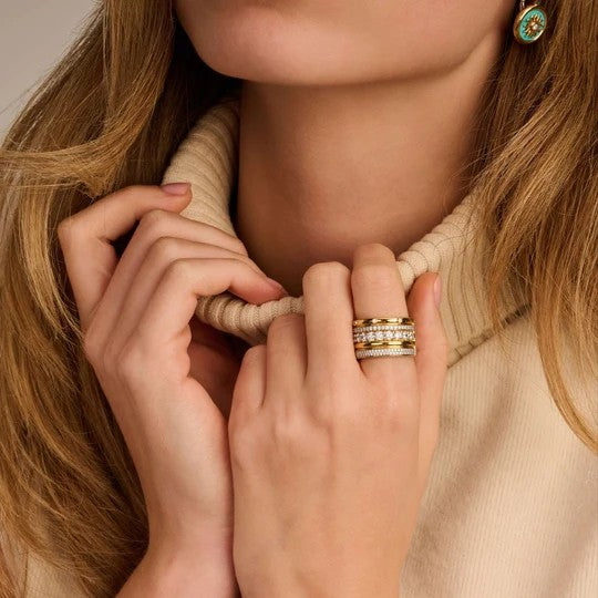 Classic Layered Zirconia Ring - L model, size 58.
