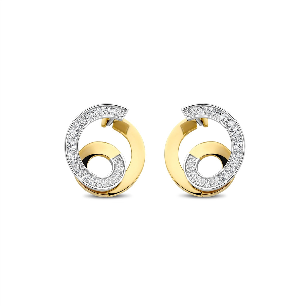 Sculptural Twisted Zirconia Earrings