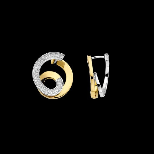 Sculptural Twisted Zirconia Earrings