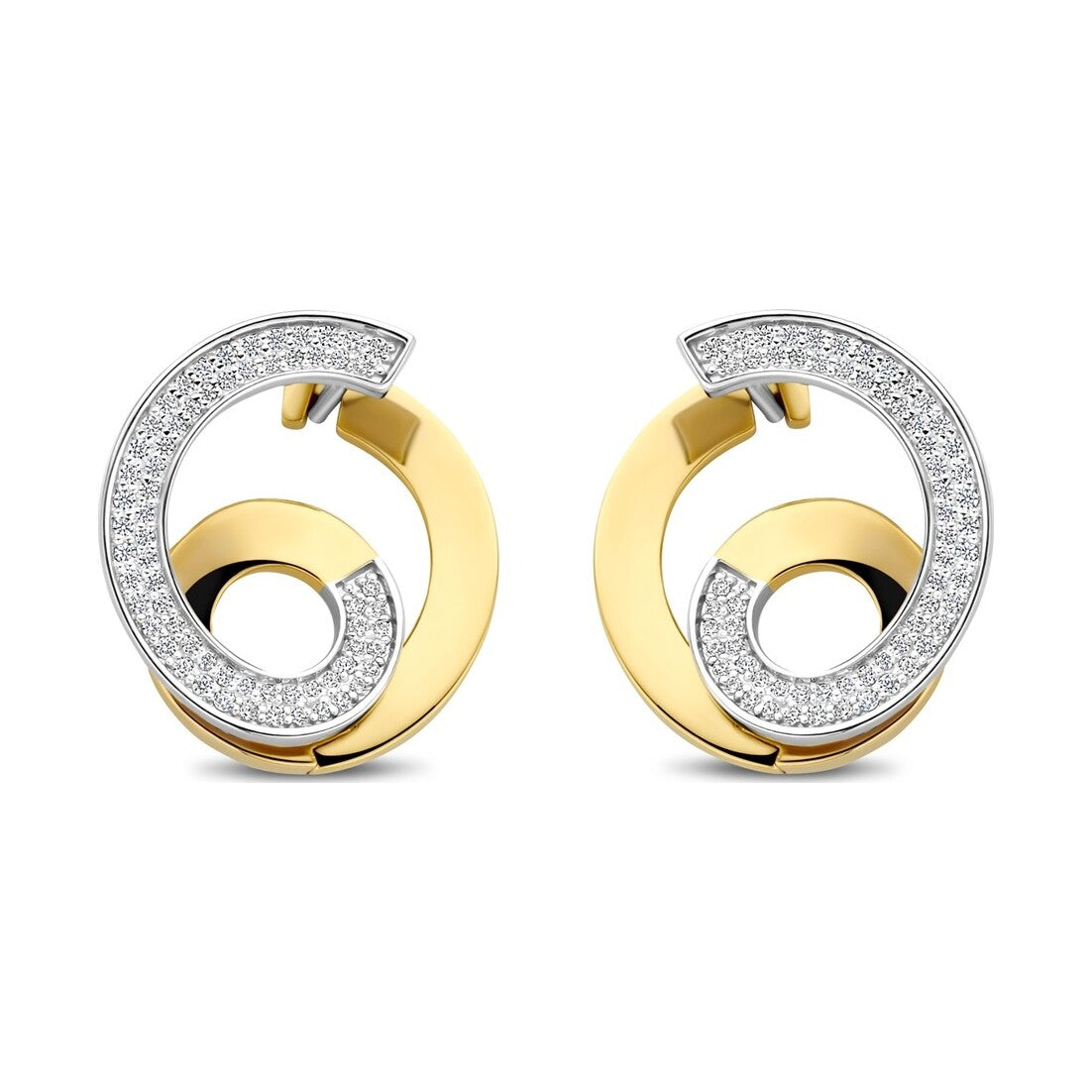 Sculptural Twisted Zirconia Earrings