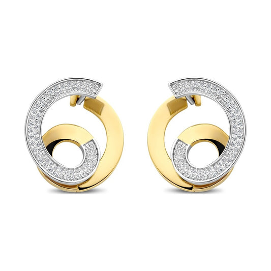 Sculptural Twisted Zirconia Earrings
