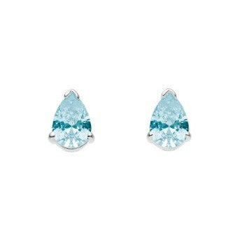 Blue Topaz Teardrop Stud Earrings