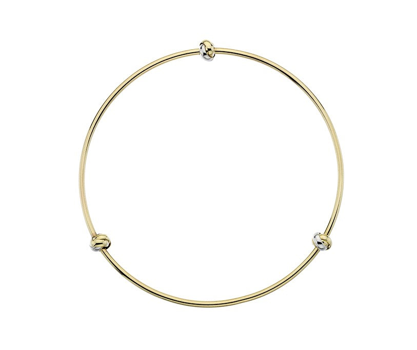 9ct Yellow & White Curteis Collection 03 Love Knot Bangle