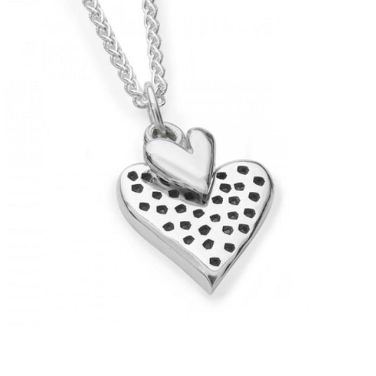 Dotty hearts silver necklace