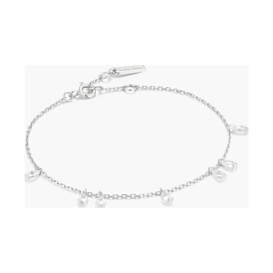 Silver Ethereal Teardrop Dangle Station Bracelet