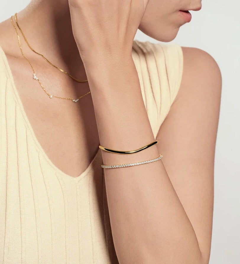 Gold Pavé Tennis Bangle