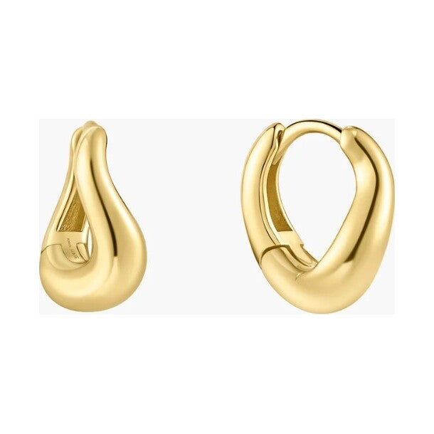 Gold Wave Huggie Hoop Earrings