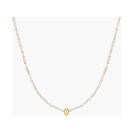 Gold Twist & Glass Pearl Beaded Necklace