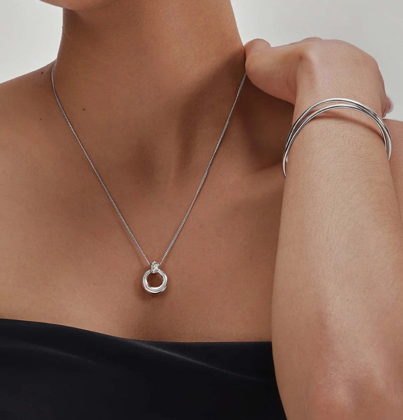 Silver Open Circle Necklace