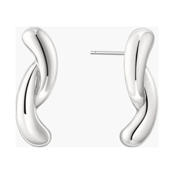 Silver Twist Stud Earrings