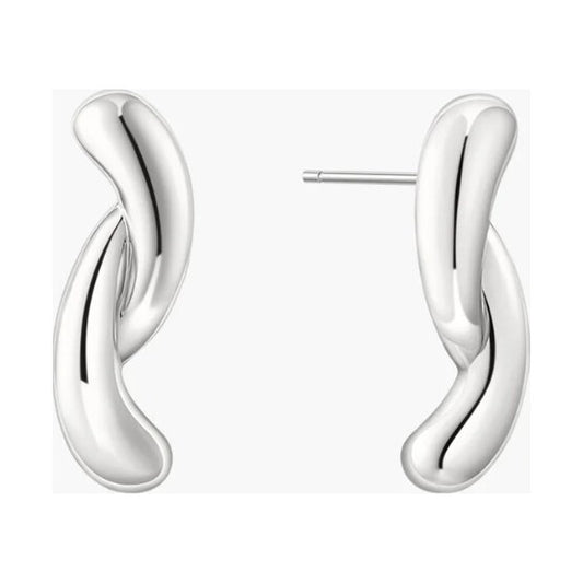 Silver Twist Stud Earrings