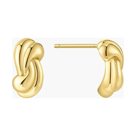 Gold Rope Twist Stud Earrings