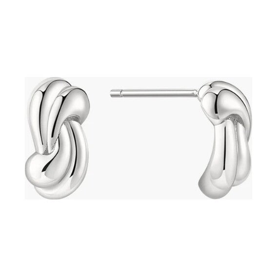 Silver Rope Twist Stud Earrings