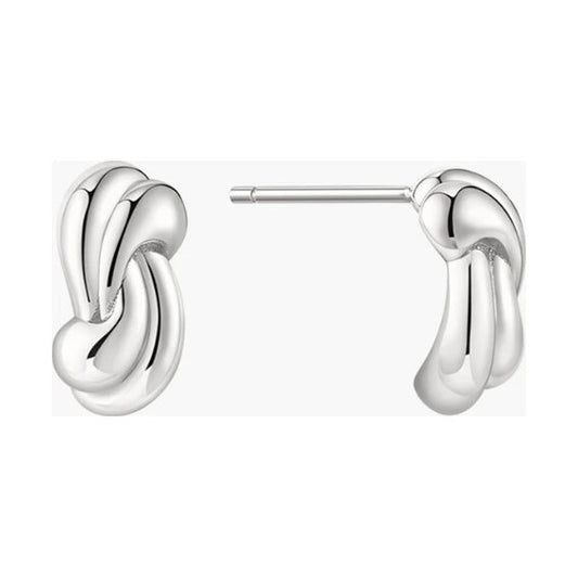 Silver Rope Twist Stud Earrings