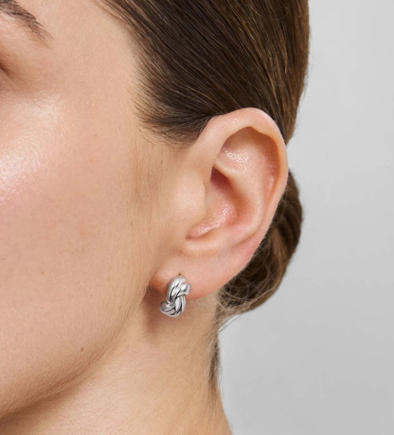 Silver Rope Twist Stud Earrings