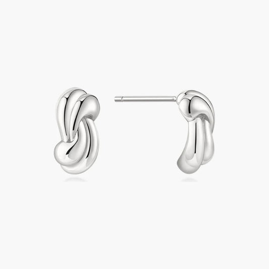 Silver Rope Twist Stud Earrings