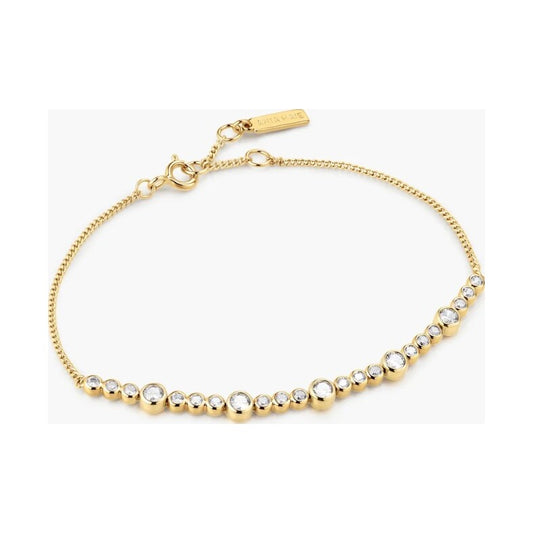 Gold Alternating Bezel-Set Bracelet