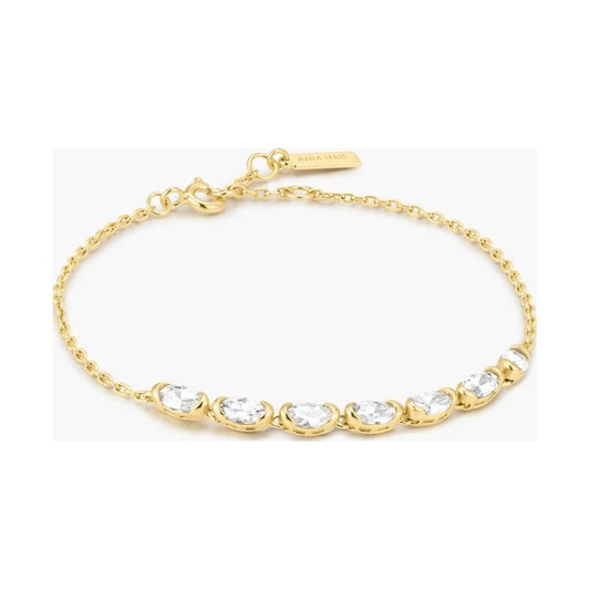 Gold Half-Bezel Oval Half-Tennis Bracelet