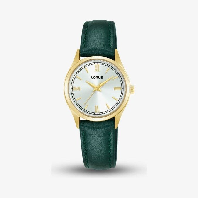 Lorus Ladies Classic Two Tone Green Leather Strap Watch
