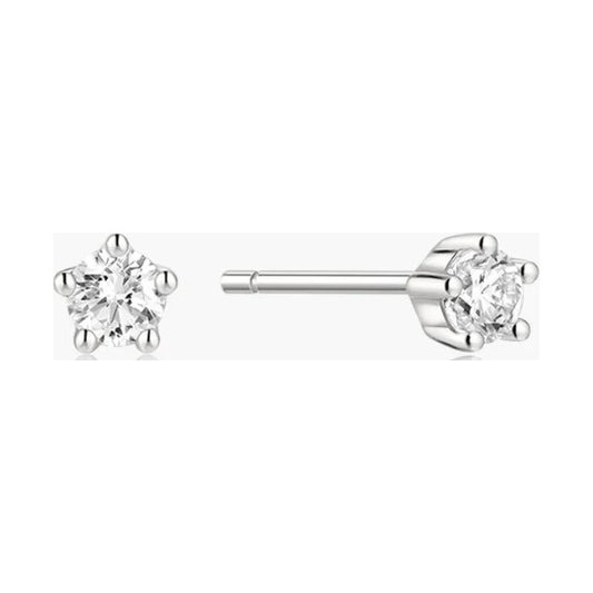 Silver Mini Five-Prong Sparkle Stud Earrings