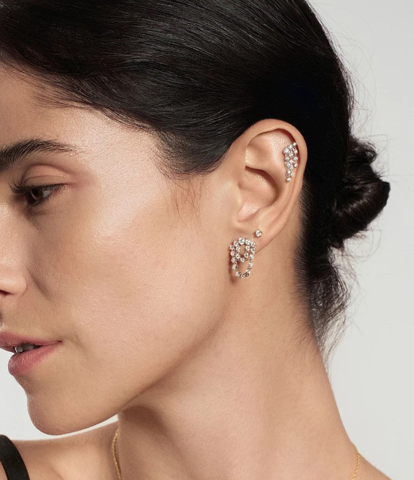Silver Mini Five-Prong Sparkle Stud Earrings