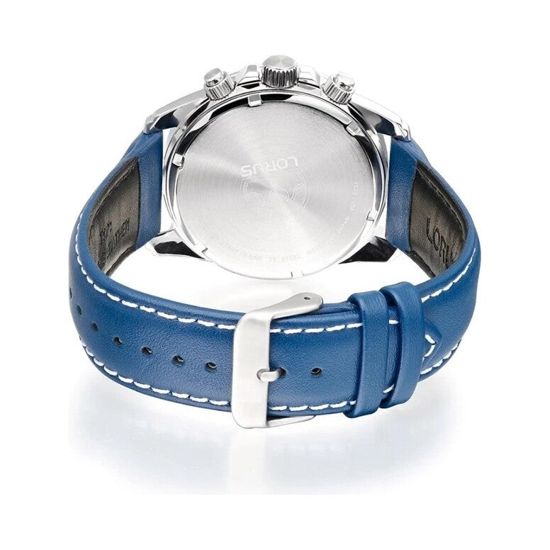 Lorus Chronograph Blue Leather Strap Watch