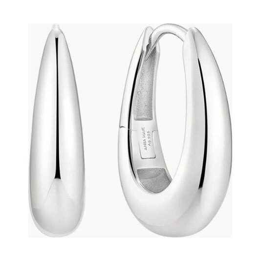 Silver Classic Dome Hoop Earrings