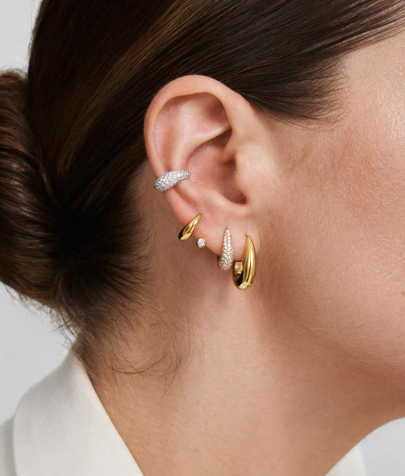 Gold Classic Dome Hoop Earrings