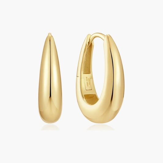 Gold Classic Dome Hoop Earrings