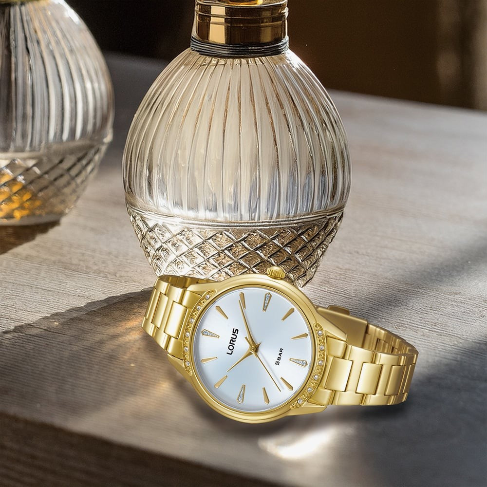Ladies Silver Dial Gold Tone Bracelet Watch