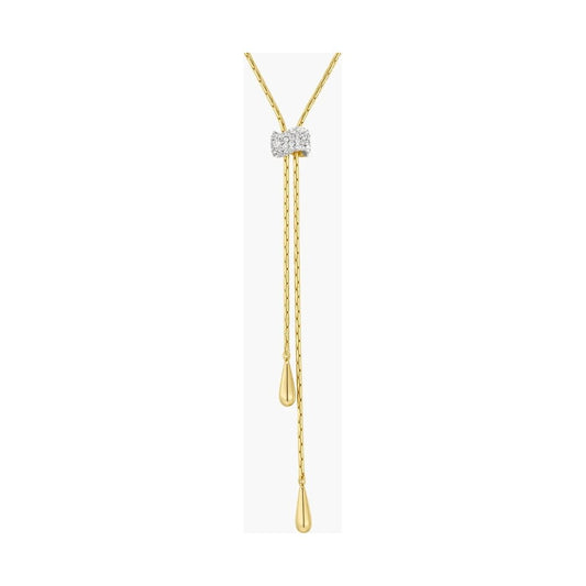 Gold Teardrop Slider Necklace