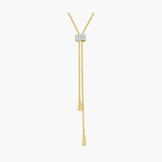 Gold Teardrop Slider Necklace
