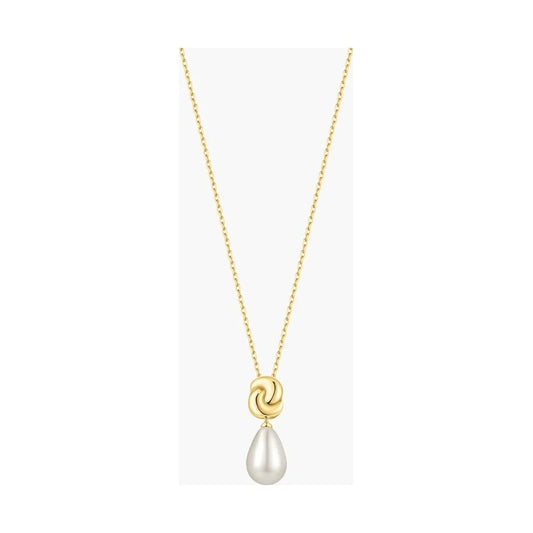 Gold Twist & Shell Pearl Necklace