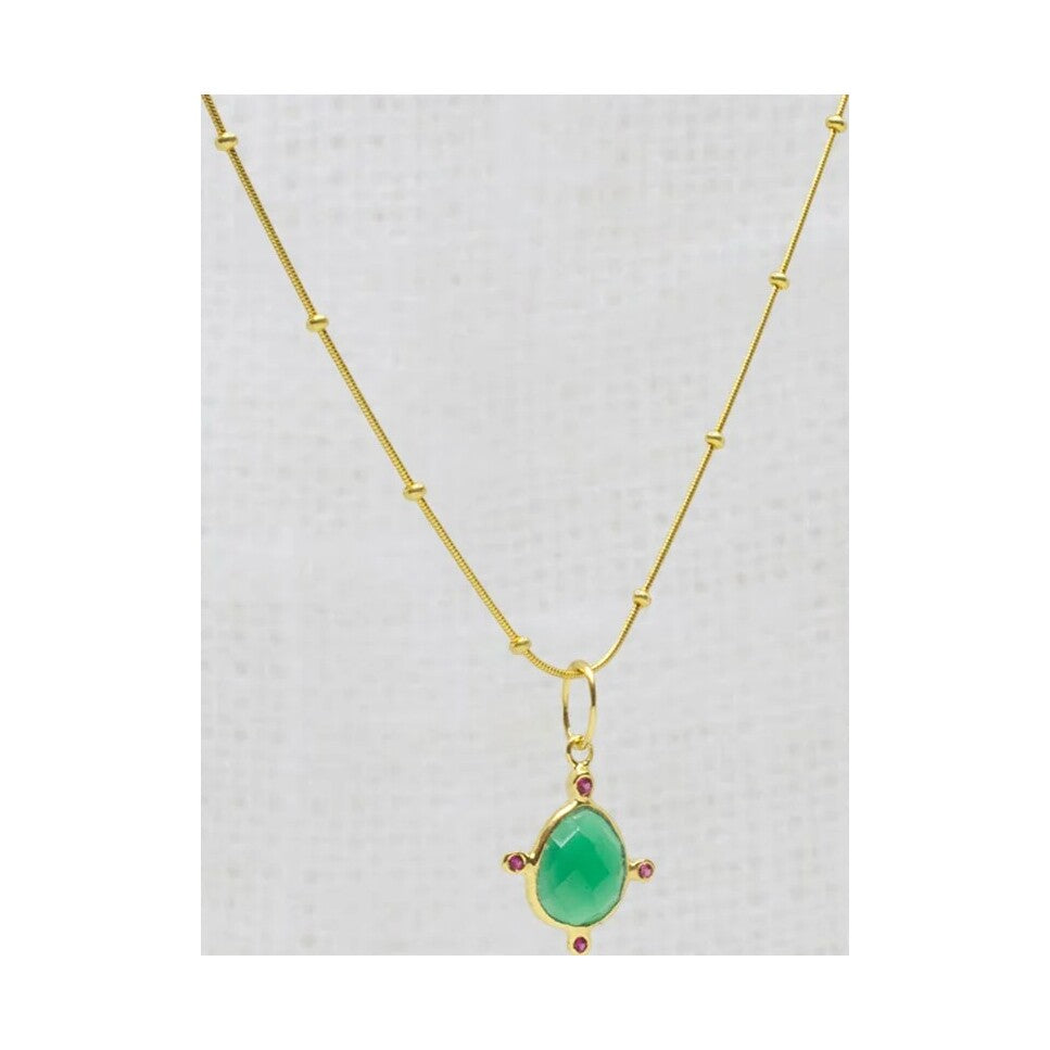 Green Onyx Gemstone Astra Pendant Necklace