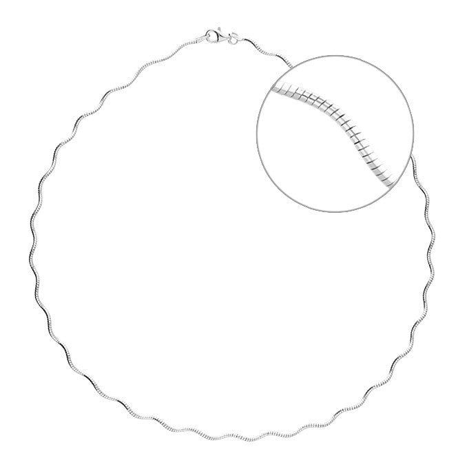 Sterling Silver Omega Wave Necklace