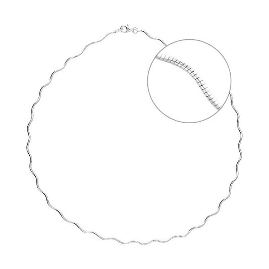 Sterling Silver Omega Wave Necklace