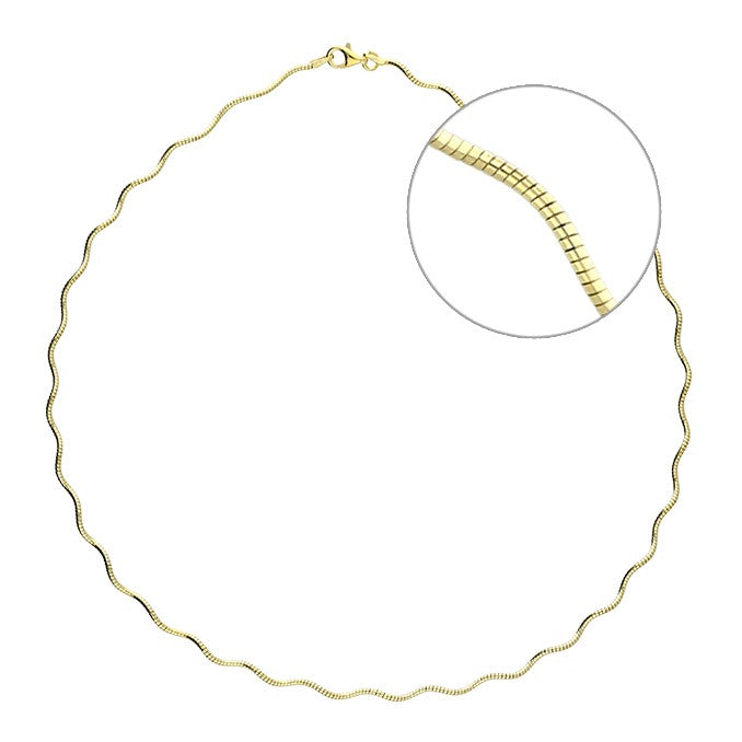 Sterling Silver Omega Wave Necklace